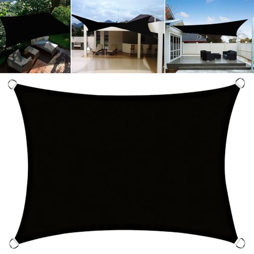 Résistant à l'eau protection grand format de patio et bâche d'ombrage noire robuste