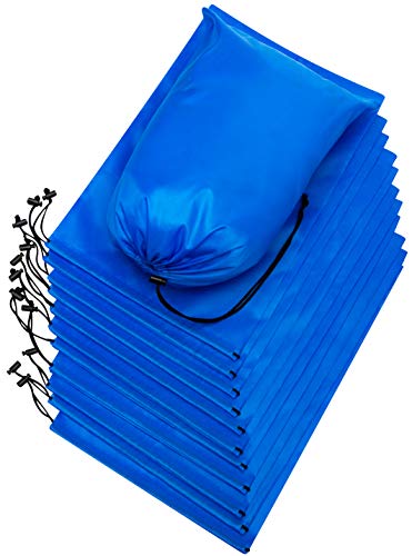Nylon Drawstring Bag, 10x15, Blue, 12 Pack