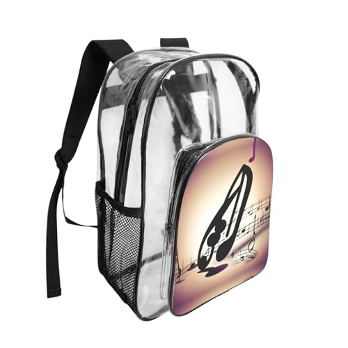 Mochila escolar de seguridad con notas musicales y bolsillos de malla 2