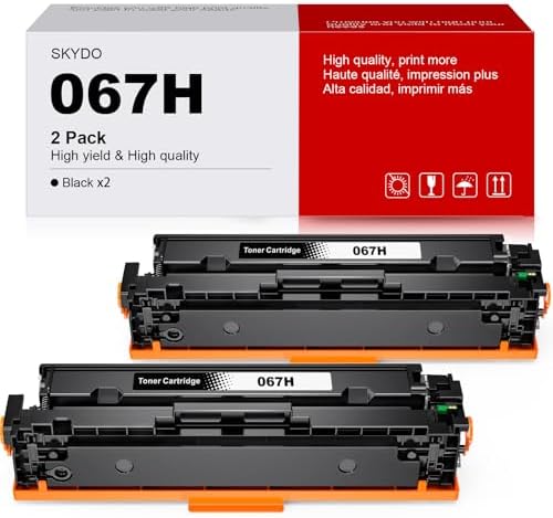 (2-Black) 067H Toner Cartridge, mf654cdw Toner Replacement for Canon 067H 067 CRG-067 Work with Canon imageCLASS MF654Cdw MF656Cdw MF653Cdw LBP632Cdw LBP633Cdw Printer Toner