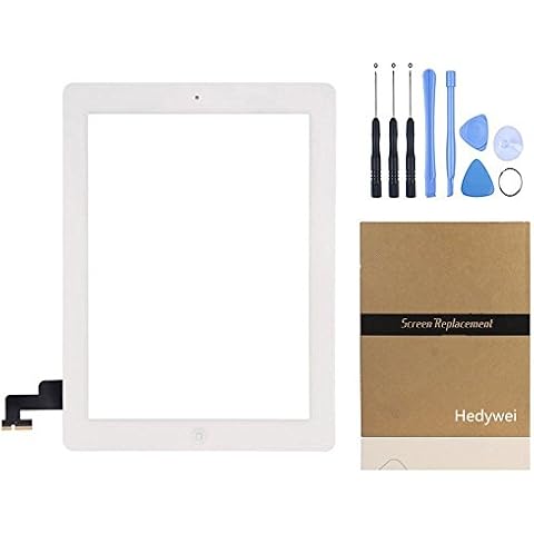 Hedywei Touch Screen for iPad 2 A1395 A1396 A1397 Digitizer Glass Replacement w/Home Button (White) Cover