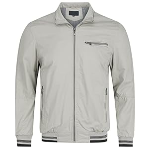 YOUTHUP Blouson D’été Légère pour Homme Veste de Sport Cargo Décontractée Blousons Aviateur à col Montant Homme, Gris, L