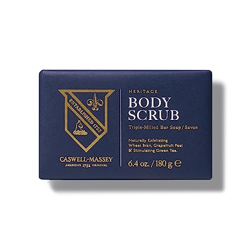 Caswell-Massey Heritage Body Scrub Bar Soap, Exfoliating Cleaner, Moisturizing & Scented Bath Soap For Men & Women, Natural Soap For Face, Body And Hands, 6.4 Oz Bath Bar (1 Soap Bar) #TOP3
