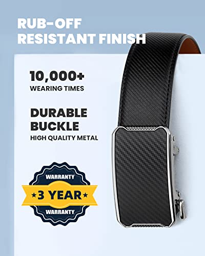 Image of Zitahli Belt Men,Leather Ratchet Belt for Men Dress Casual Every Day with Adjustable Buckle,Trim to Fit For Gift