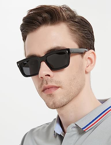 Baililai Black Polarized Mens Women's Sunglasses With 100% Uv Protection And Hd Lenses (Black) 2222S #TOP1