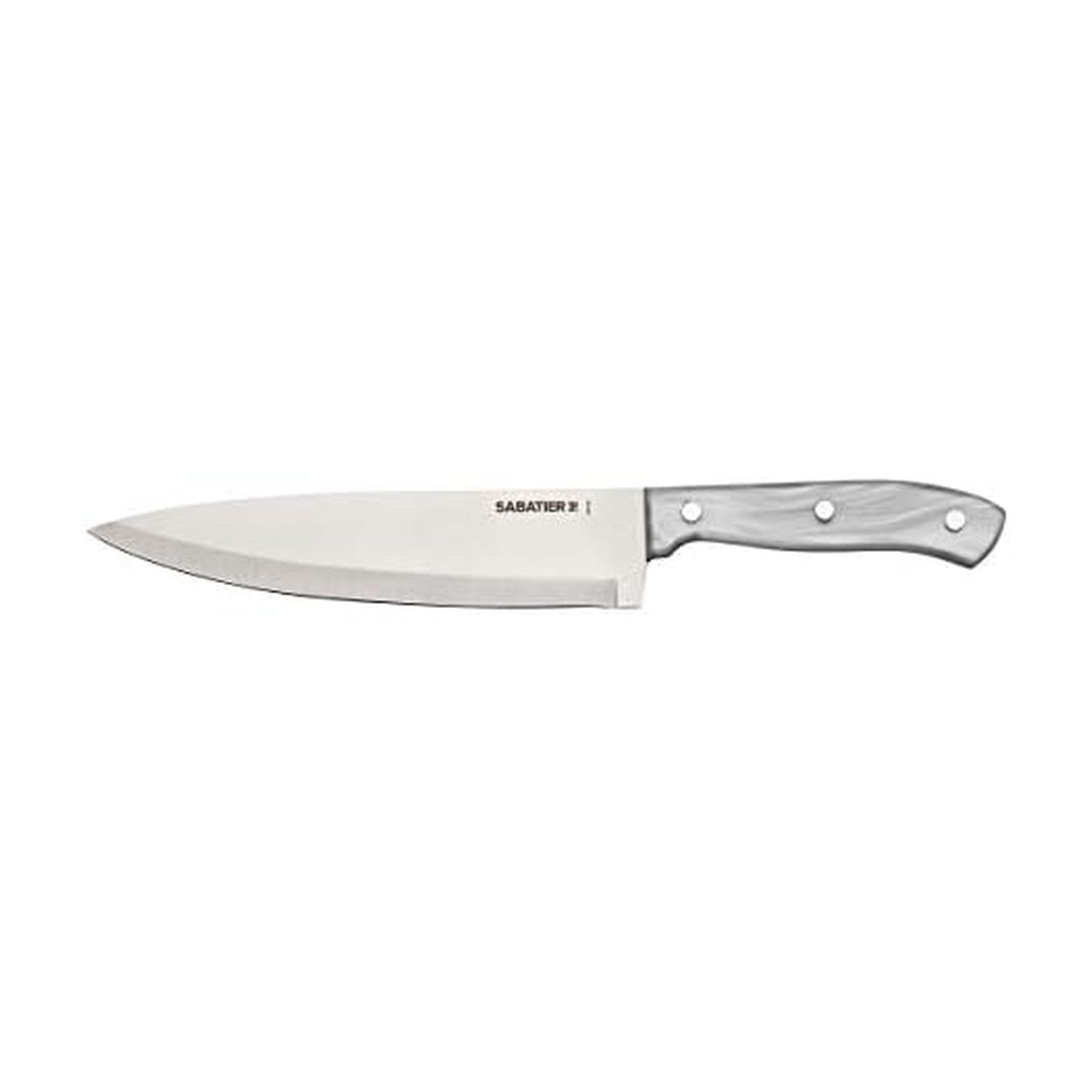 Sabatier Triple Riveted Chef Knife, 8-Inch, Razor-Sharp Kitchen Knife to Cut Fruit, Vegetables and more, High-Carbon Stainless Steel, Gray