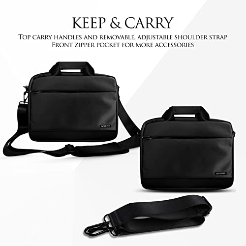 Image of GRIPP Bolt Laptop Sleeve Bag for Laptop /MacBook up to 13 Inch, Padded Compartment, Inner Micro Fiber Protection, Front Organiser Pocket, Detachable Shoulder Strap, Carry Handle, Trolley Sleeve - Black