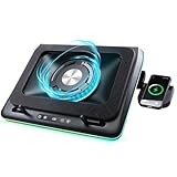IMMOENUC- Compressed Air Laptop Cooling Pad with Wireless Charging RGB Laptop Cooler Stand with Powerful External Turbo Cooling Fan Compatible with 14-inch and Above MacBook/Dell/HP/Lenovo Laptops