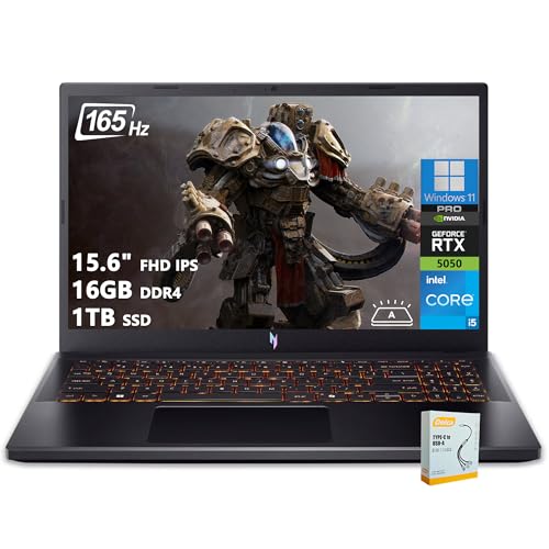 Image of Acer Nitro V 15 Gaming Laptop | 15.6 inch FHD IPS 165Hz | Intel 8-Core i5-13420H | 16GB DDR4 1TB SSD | GeForce RTX 5050 DLSS4 (Up to 440 AI Tops) | Backlit Keyboard Win11 Pro w /DLCA Accessory