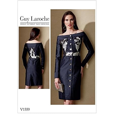 Amazon Vogue Patterns Guy Laroche オフショルダー フロントボタン ワンピース型紙 サイズ Us6 8 10 12 14 V1559 並行輸入品 型紙 パターン 通販