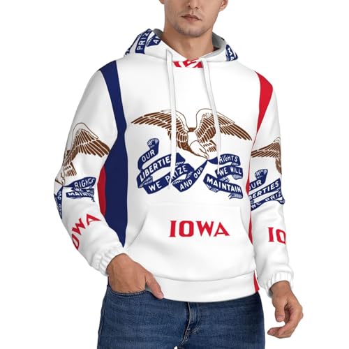 Chandail à capuche athlétique homme Iowa, sweat chaud col rond grande taille 4X