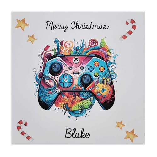 PERSONALISED XBOX HAPPY CHRISTMAS GAMING CARD - HANDMADE - XBOX SERIES X & S, XBOX ONE Computer Game fan Christmas card. Xmas Greeting Card. Merry Christmas Childrens Boys Girls Card. FREE POSTAGE