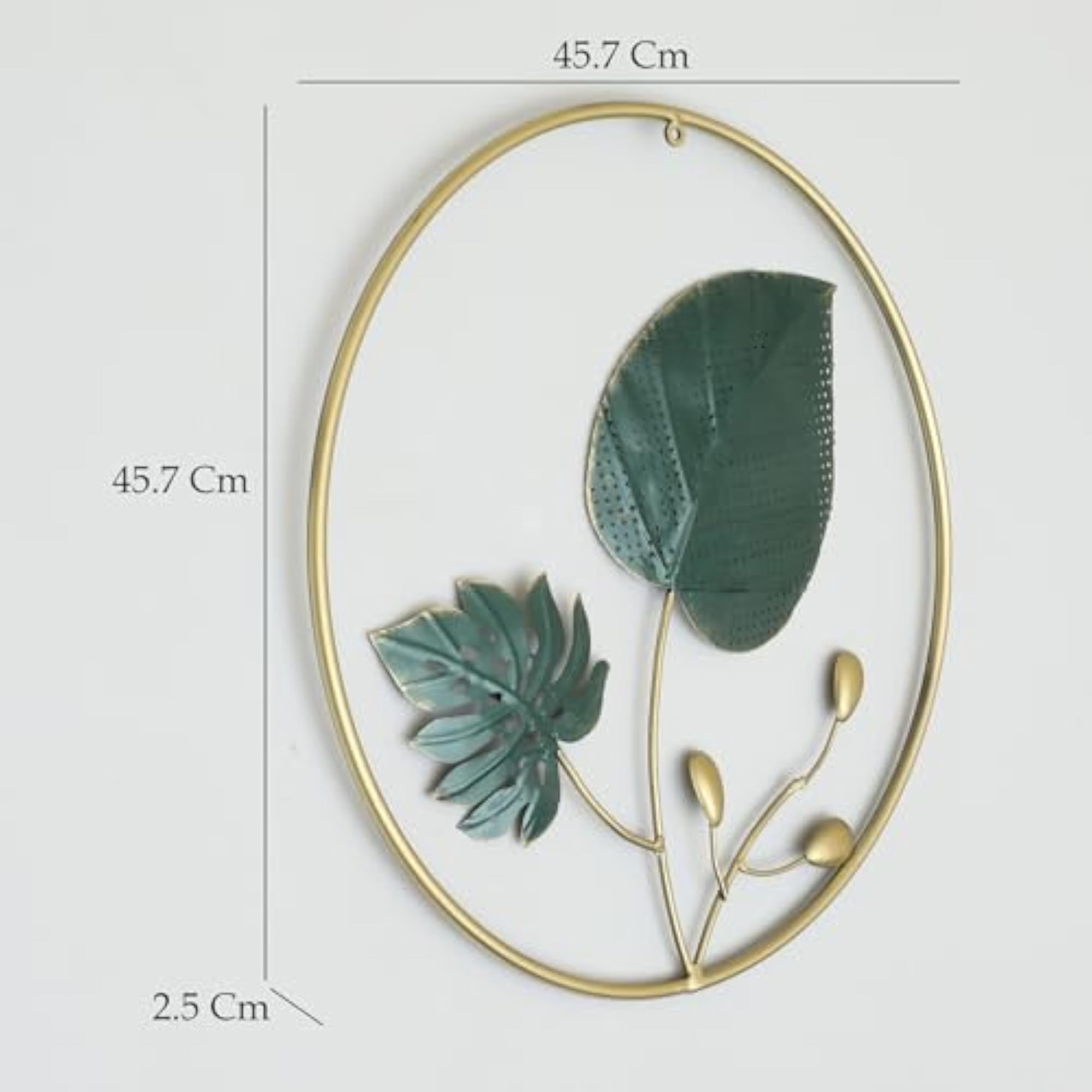 Multicolor Metal Round Kaashvi Leaf Wall Frame