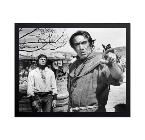 Atelier Lumiere Movie Photo - Guns for San Sebastian 1968 - Confrontation Scene Dramatic Western Village Moment - 8x10 Black Framed Wall Art Decor