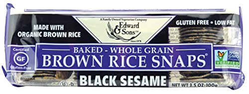 Organic Brown Rice Snaps with Black Sesame from Edward & Sons