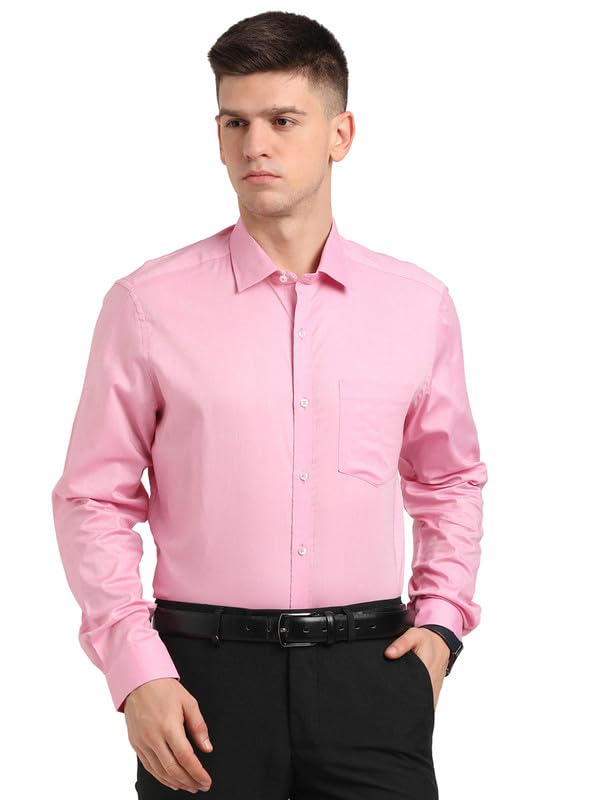 Image of Turtle Men 100% Cotton Slim Fit Lemon Solid Formal Shirt