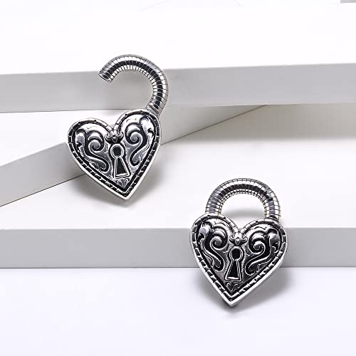 PUNKYOUTH 2PCS Ear Weights For Stretched Ears Heavy Weighted Gauges Stainless Steel 2g 4g Dangle Gauge For Women Men Ear Hanger Stretcher Piercings2