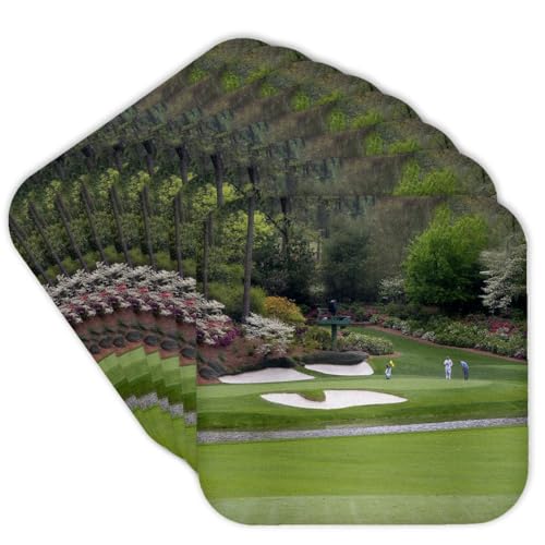 3dRose Soft Coasters - Augustas Amen Corner Golf Course - Where Dreams are Made and Lost, Set of 8 (CST_48684_2)