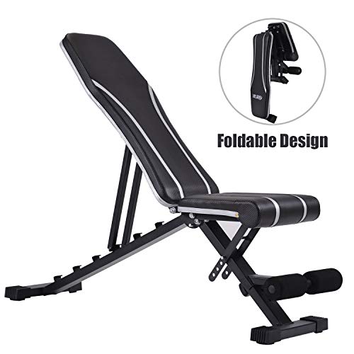 Merax Adjustable Bench,Incline Decline Weight Bench for Full Body Workout, Multi-Purpose Foldable Weight Bench Flat/Incline/Decline Bench