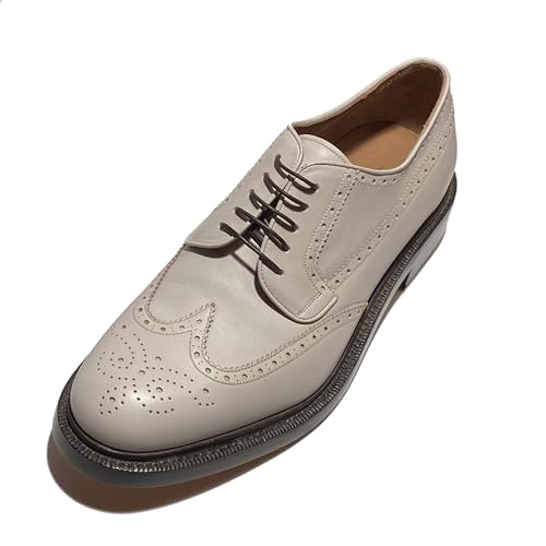 TRAMEZZA Gaeta 2 Men's 8.5 E White Ivory Dress Wingtip Brogue Welted Oxford(Salvatore