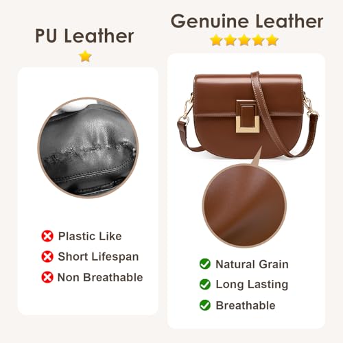 Crossbody Bags for Women, Genuine Leather Shoulder Bag Large Capacity Handbags Satchel Bags for Women 6