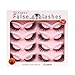 MAYMEET 3D False Eyelashes Faux Mink Fake Lashes 10 Pairs Fluffy Flutter Cat Eye & Fox Eye Styles,18mmm DIY Long Wispy Strip Soft Band for Beauty Makeup, Natural Dramatic Look