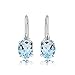 Sterling Silver Blue Topaz Oval Leverback Earrings