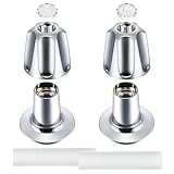 Enhon Shower Knob 2 Piece Replacement, Compatible with Pfister Verve Tub Shower Handle, 2 Faucet Handle Trim Kit for 5-1/2 inch High, 12 Tooth Broach Stem Cartridge(Polished Chrome)
