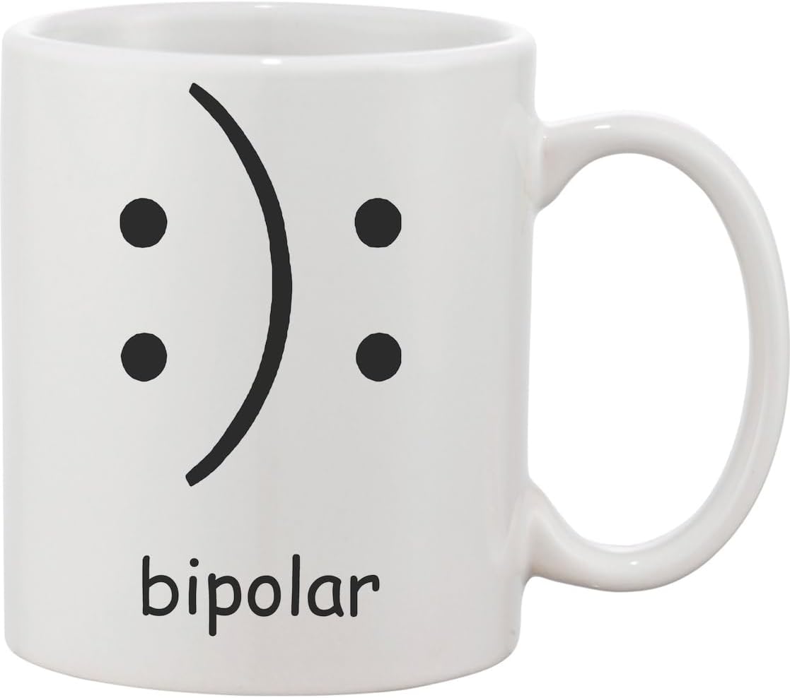 Bipolar Smiley Ceramic Mug White