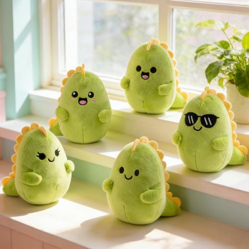 Image of Emotional Support Dinosaur Set of 5, Desk Decor Coworker Gifts | Funny Gifts for Him and Dinosaur Lovers, Cute Office Accessories for Birthdays, Farewells, New Jobs and Work Friends