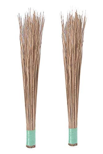 Rina Enterprises Natural Coconut Broom Sticks for Floor Cleaning (Brown, Large) -Pack of 2
