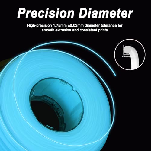 Image of Glow in the Dark PLA Filament, Glow Blue Filament 1.75mm, 1KG | Glow Blue PLA Filament Offers High-brightness Luminescent Effects and Superior Toughness