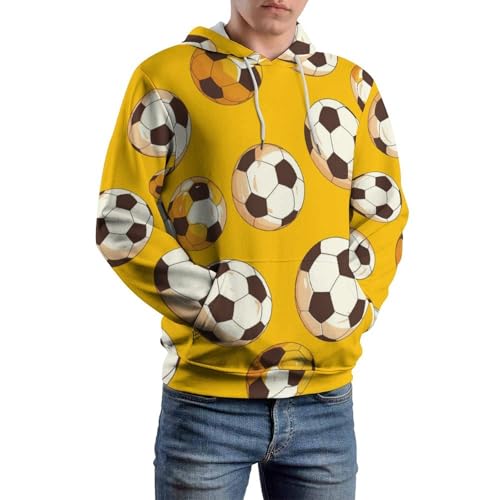 Ballon de football sweatshirt jaune taille S pull à capuche manches longues - 6