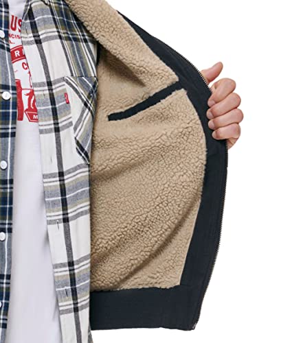 Image of Levi's mens Workwear Cotton Canvas Hoody Bomber Jacket (Regular & Big & Tall Sizes)