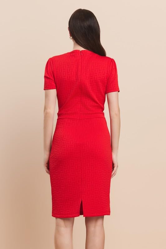 Wrapped Front Gold Buckle Trim Pencil mini Dress 5