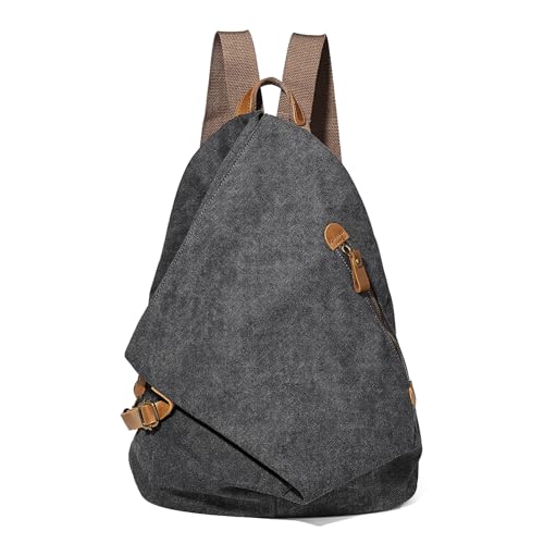 Image of KL928 Canvas Vintage Backpack - Large Casual Daypack Outdoor Travel Rucksack Hiking Backpacks for Men Women