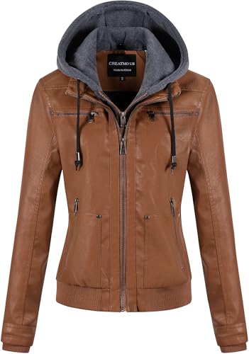 10 Best Aviator Jackets for Women to Elevate Your Style Game 5 CREATMO Women's Faux Leather Motorcycle Bomber Jacket