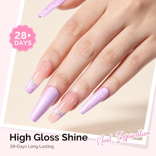 Image of MelodySusie Pastel Purple Pearl Gel Nail Polish,0.5fl oz Soak Off UV LED Drawing Shimmer Gel Polish Soak Off Swirl Shell Thread Effect Gifts for Women Nail Art Manicure Salon DIY Nail Design-A1711