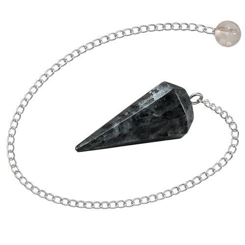 Image of Larvikite Pendulum Dowsing Tool - Natural Crystal Pendulum for Spiritual Guidance - Premium Dowser Pendulum for Accurate Divination and Energy Healing - Perfect for Energy Healing and Chakra Balancing - Handcrafted with Precision and Elegance