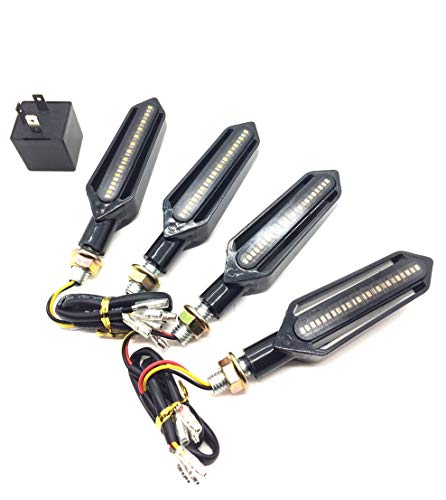 バイク用 12V LED シーケンシャル ウインカー 流れる ウィンカー 4個 リレー セット 2ピン 3ピン ホワイト 白 ポジション レッド 赤 ブレーキ 汎用品 (3ピン)