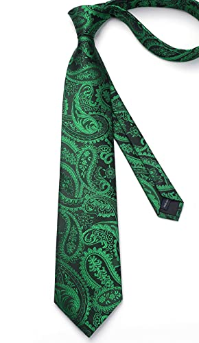 Image of Enlision Mens Ties Solid Color Satin Necktie Ties for men Handkerchief Cufflinks Pocket Squares for Wedding