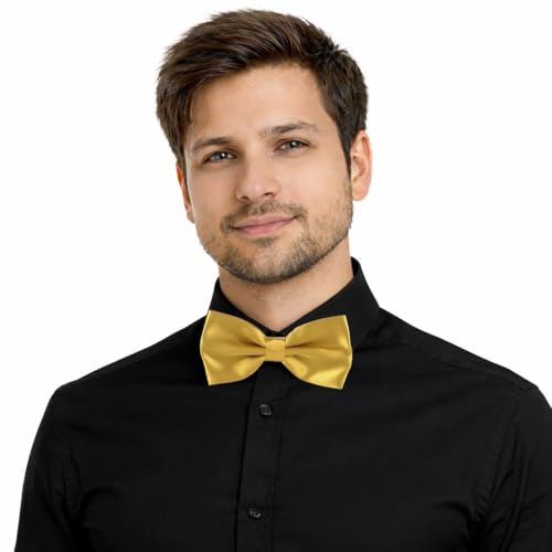 Image of Mens Classic Solid colour Bowtie 6pcs /12pcs Combo Pre-tied Satin polyester Formal tuxedo Bow tie Set For Boy Women and Men & Adjustable Length