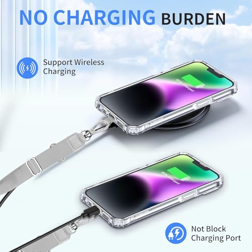 SS Phone Lanyard, 2× Adjustable Phone Neck Strap, 4 × Phone Patches, Universal Multifuctional Cell Phone Lanyards Compatible with Most Smartphones, Black Grey - image 3