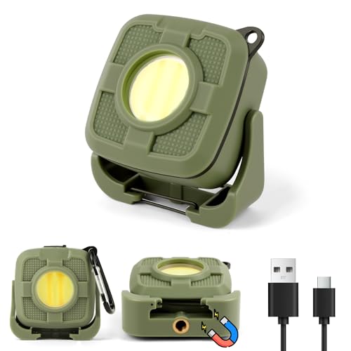 URAQT Wiederaufladbare Campinglampe, 500 LM Camping Laterne Mini Tragbare Handlampe mit 5 Leuchtmodi, IP44 Wasserdicht Camping licht mit Karabiner &...