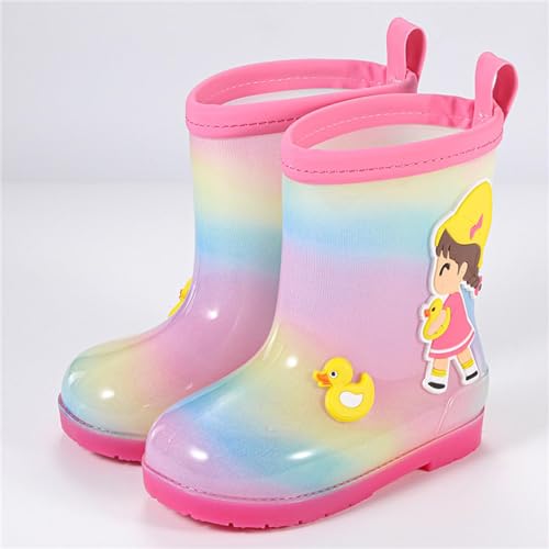 IWIHMIV Kids Rain Boots for Toddler Lightweight Boys Girls Rubber Rainboots with Easy-On for Water Beach Outdoor Playing2