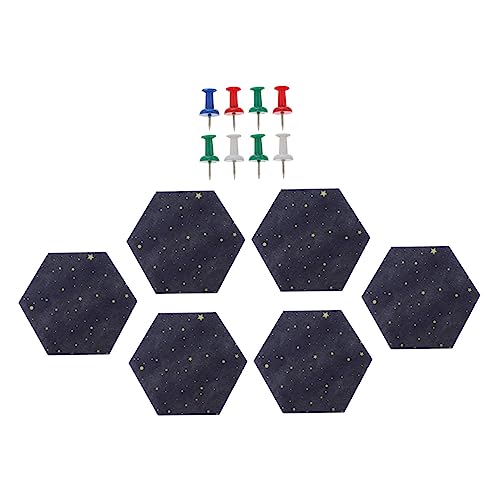 OFFSCH 6pcs Hexagon Felt Board Tile Memo Board Pin Safe and Odorless Felt Great for Boys and Girls Room