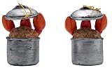 Adorno divertido para árbol de Navidad, diseño de langostas cocinando en maceta, 7,6 cm, juego de 2
