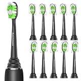 Aoremon Toothbrush Replacement Heads for Phillips Sonicare Replacement Brush Head Compatible with Most Philips Sonicare Click-on Electric Toothbrush, Black 10 Pcs