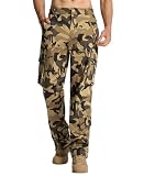 Susclude Camo Pants for Men Tactical Cargo Pants Rip Stop Elastic Stretch Military Army Work Pants with 7 Pockets
