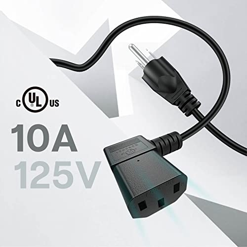 TNP Universal 90 Degree Power Cord NEMA 5-15P to IEC320 C13 Power Cord UL 15A 125V 18AWG Right Angle Computer Power Cable Heavy Duty NEMA to IEC Cable Plug for TV, PC, Computer, Printer (15 Ft, Black) - image 3
